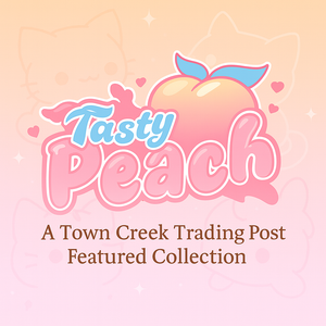 Tasty Peach Meowchi pastel plush by Aurora logo collection