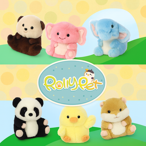 Rolly Pet round plush animals by Aurora logo collection