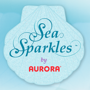 Sea Sparkles mermaid and sea plush by Aurora logo collection