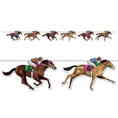 Horse Racing String Banner- 1 pc. Beistle Town Creek Trading Post - Free Shipping $50.00