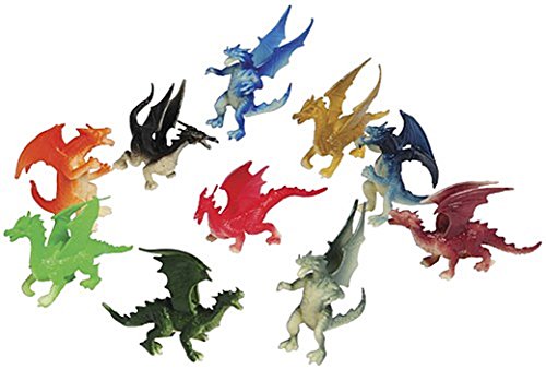 Just4fun 3 Dozen (36) Mini Dragon Toy Figures - 2" Party Favors - Prizes - Fantasy - Pretend Play Mythical US TOYS Town Creek Trading Post - Free Shipping $50.00