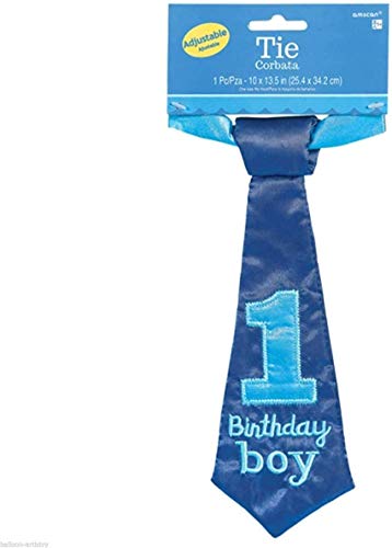 Baby Boy 1st Birthday Satin Blue Tie amscan Town Creek Trading Post - Free Shipping $50.00