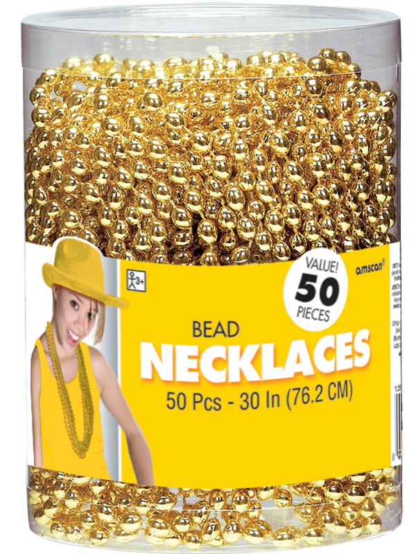 30" Gold Metallic Bead Necklaces - (50 Count) amscan Town Creek Trading Post - Free Shipping $50.00