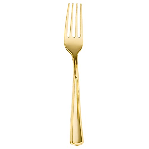 Premium Golden Forks (Pack of 32) | Heavy Duty - Disposable amscan Town Creek Trading Post - Free Shipping $50.00