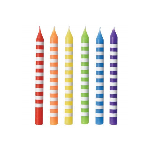 Rainbow Colored Striped Birthday Candles, 3.3" - 12 ct amscan Town Creek Trading Post - Free Shipping $50.00