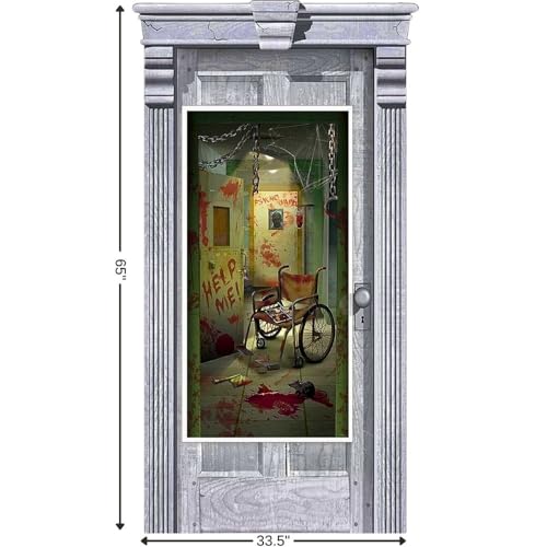 Insane Asylum Corridor Door Hanger 65" x 33.5" amscan Town Creek Trading Post - Free Shipping $50.00