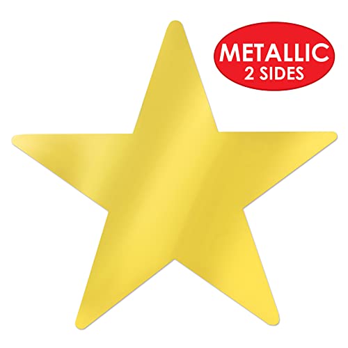 Beistle 12 Piece Gold Metallic Plastic Star Cut Outs For Weddings Birthday Parties Classroom Decorations Beistle Town Creek Trading Post - Free Shipping $50.00