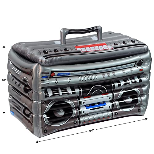 Beistle 16" x 24" Inflatable Boom Box Drink Beverage Cooler for Summer Beach 80's Theme Retro 1980's Party Decorations, Holds Approx. 48 12-Ounce Cans Beistle Town Creek Trading Post - Free Shipping $50.00