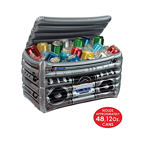 Beistle 16" x 24" Inflatable Boom Box Drink Beverage Cooler for Summer Beach 80's Theme Retro 1980's Party Decorations, Holds Approx. 48 12-Ounce Cans Beistle Town Creek Trading Post - Free Shipping $50.00