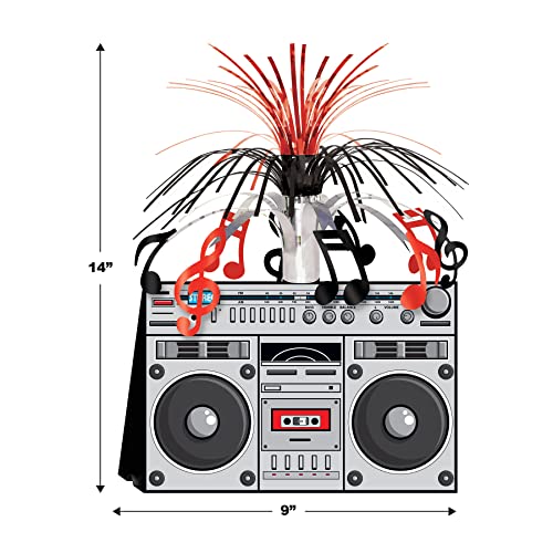 Beistle 1980�s Hip Hop Decorations for Old School Party 80�s Theme Retro Boom Box Centerpiece, 14", Gray/Black/Red Beistle Town Creek Trading Post - Free Shipping $50.00