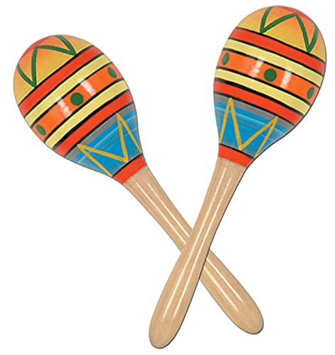 Beistle 2 Piece Mexican Fiesta Wooden Maracas Cinco De Mayo Noisemaker Party Favors Supplies, 8", Multicolored Beistle Town Creek Trading Post - Free Shipping $50.00