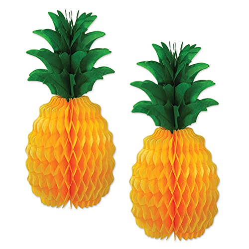 Beistle 2 Piece Tissue Pineapples Luau Centerpiece Party Decorations, 12", Yellow/Green Beistle Town Creek Trading Post - Free Shipping $50.00