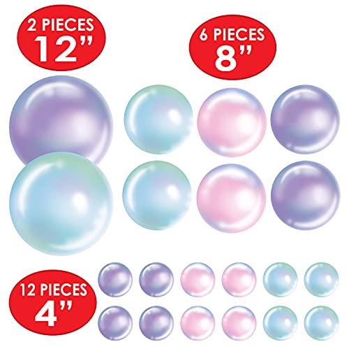 Beistle 20 Piece Durable Printed Paper Under The Sea Ocean Theme Bubble Cut Outs for Nautical Mermaid Decorations Birthday Party Supplies, Assorted Sizes, Pink/Blue/Purple Beistle Town Creek Trading Post - Free Shipping $50.00