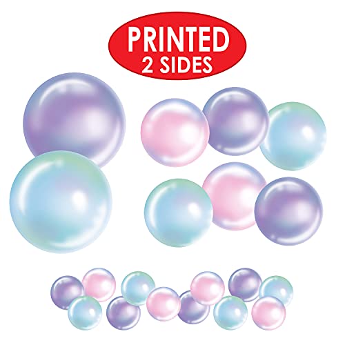 Beistle 20 Piece Durable Printed Paper Under The Sea Ocean Theme Bubble Cut Outs for Nautical Mermaid Decorations Birthday Party Supplies, Assorted Sizes, Pink/Blue/Purple Beistle Town Creek Trading Post - Free Shipping $50.00