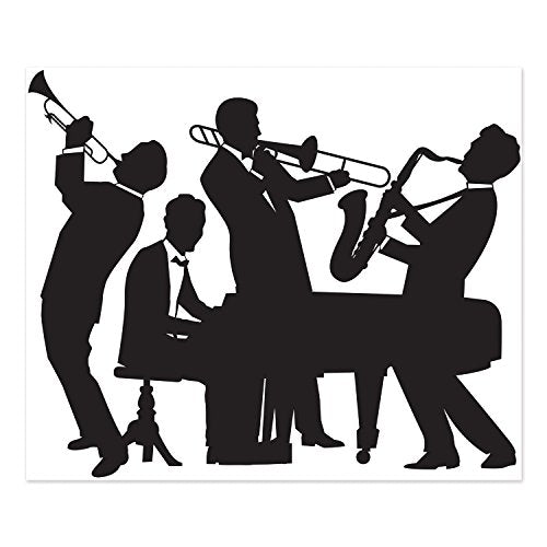 Beistle 20's Jazz Band Insta Mural Complete Wall Decoration Mardi Gras Music Party Supplies, 5' x 6', Black/White Beistle Town Creek Trading Post - Free Shipping $50.00
