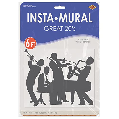 Beistle 20's Jazz Band Insta Mural Complete Wall Decoration Mardi Gras Music Party Supplies, 5' x 6', Black/White Beistle Town Creek Trading Post - Free Shipping $50.00
