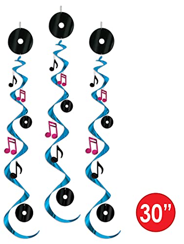 Beistle 3-Pack Rock and Roll Whirls, 30-Inch Beistle Town Creek Trading Post - Free Shipping $50.00