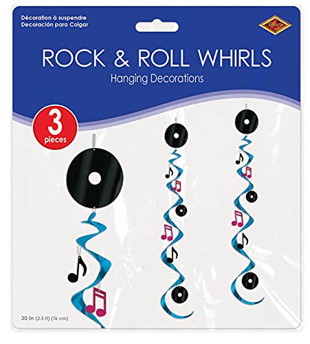 Beistle 3-Pack Rock and Roll Whirls, 30-Inch Beistle Town Creek Trading Post - Free Shipping $50.00