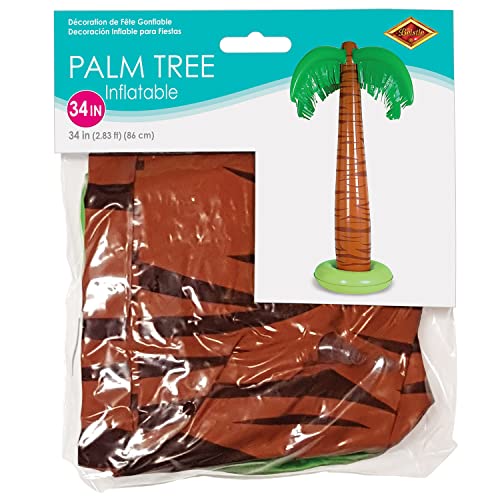 Beistle 4 FT 10 IN Inflatable Palm Tree Decoration For Summer Tropical Hawaiian Theme Luau Beach Party D�cor, 4', Green/Brown Beistle Town Creek Trading Post - Free Shipping $50.00