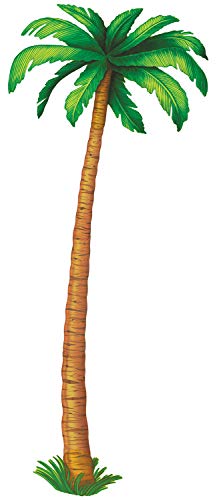 Beistle Durable Cardstock Jointed Palm Tree Cut Out Luau Party Wall Decoration, 6', Brown/Green Beistle Town Creek Trading Post - Free Shipping $50.00