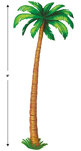 Beistle Durable Cardstock Jointed Palm Tree Cut Out Luau Party Wall Decoration, 6', Brown/Green Beistle Town Creek Trading Post - Free Shipping $50.00