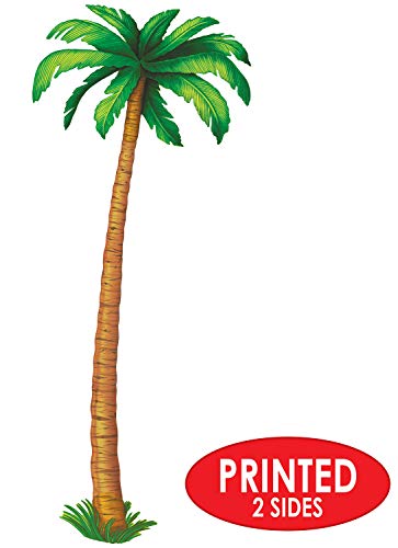 Beistle Durable Cardstock Jointed Palm Tree Cut Out Luau Party Wall Decoration, 6', Brown/Green Beistle Town Creek Trading Post - Free Shipping $50.00