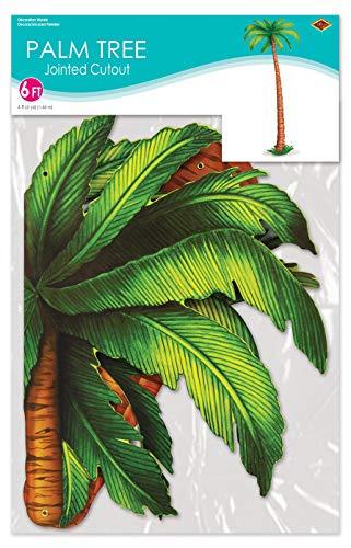 Beistle Durable Cardstock Jointed Palm Tree Cut Out Luau Party Wall Decoration, 6', Brown/Green Beistle Town Creek Trading Post - Free Shipping $50.00