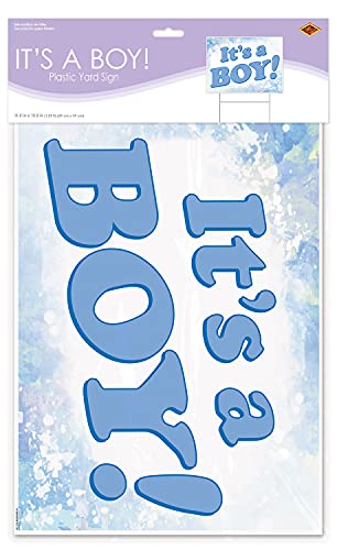 Beistle Plastic It's A Boy Yard Metal Stakes-Baby Shower Gender Reveal Party Decorations-Birth Announcement Outdoor Lawn Sign, 11�" x 15�", Light Blue/White Beistle Town Creek Trading Post - Free Shipping $50.00