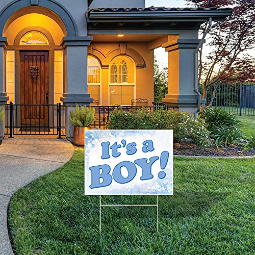 Beistle Plastic It's A Boy Yard Metal Stakes-Baby Shower Gender Reveal Party Decorations-Birth Announcement Outdoor Lawn Sign, 11�" x 15�", Light Blue/White Beistle Town Creek Trading Post - Free Shipping $50.00