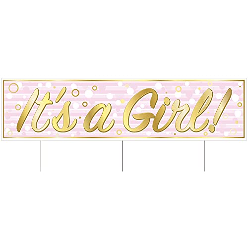 Beistle Plastic Jumbo It's A Girl! Baby Shower Yard Sign With Stakes Outdoor Lawn Decorations Beistle Town Creek Trading Post - Free Shipping $50.00