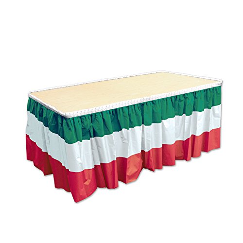 Beistle Red, White and Green Table Skirting, 29" x 14' Beistle Town Creek Trading Post - Free Shipping $50.00