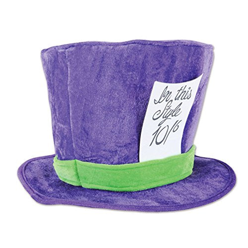 Beistle Soft Plush Fabric Mad Hatter Costume Accessories Unisex Hat Headwear, Purple/Green Beistle Town Creek Trading Post - Free Shipping $50.00