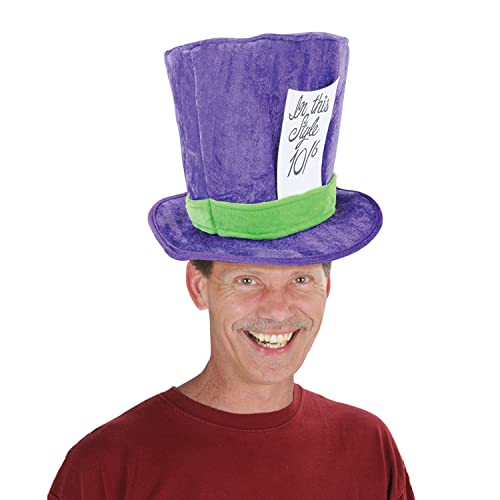 Beistle Soft Plush Fabric Mad Hatter Costume Accessories Unisex Hat Headwear, Purple/Green Beistle Town Creek Trading Post - Free Shipping $50.00