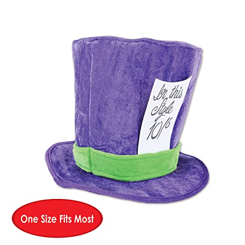 Beistle Soft Plush Fabric Mad Hatter Costume Accessories Unisex Hat Headwear, Purple/Green Beistle Town Creek Trading Post - Free Shipping $50.00