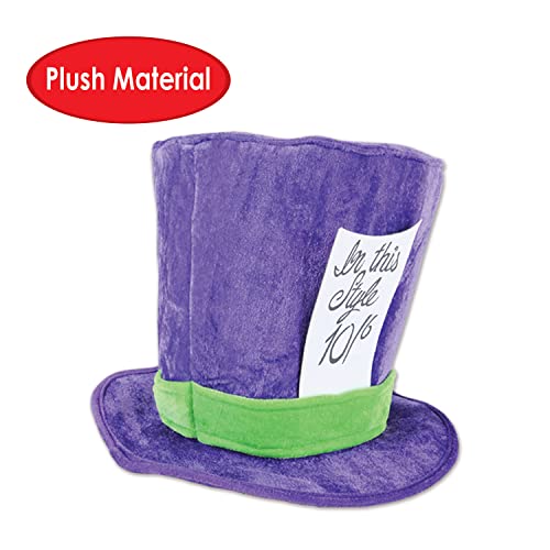 Beistle Soft Plush Fabric Mad Hatter Costume Accessories Unisex Hat Headwear, Purple/Green Beistle Town Creek Trading Post - Free Shipping $50.00