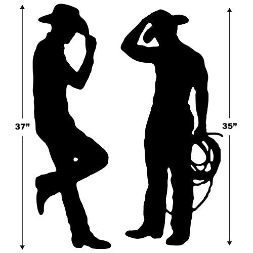 Beistle Western Cowboy Paper Silhouettes Decor-2pc, 35 and 37 inches, Black Beistle Town Creek Trading Post - Free Shipping $50.00
