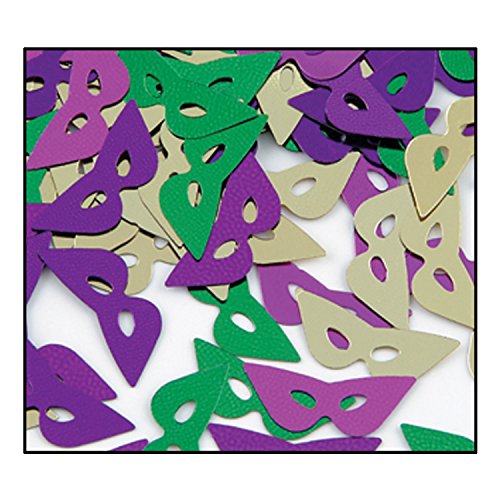 Fanci-Fetti Mardi Gras Masks (asstd gold, green, purple) Party Accessory (1 count) (1 Oz/Pkg) Beistle Town Creek Trading Post - Free Shipping $50.00