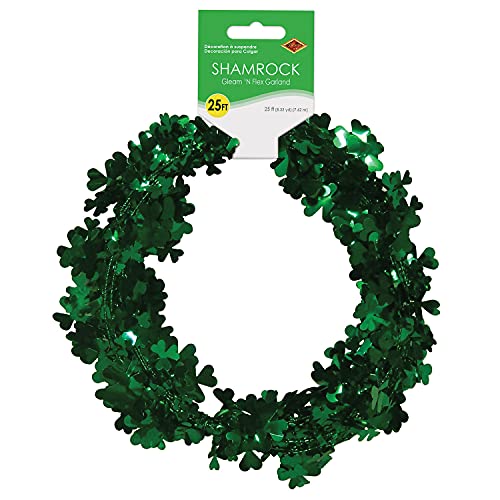 Gleam 'N Flex Shamrock Garland Party Accessory (1 count) (1/Pkg) Beistle Town Creek Trading Post - Free Shipping $50.00