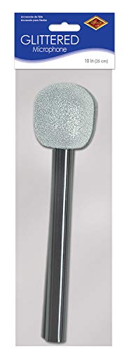 Glittered Microphone (silver & black) Party Accessory (1 count) (1/Pkg) Beistle Town Creek Trading Post - Free Shipping $50.00