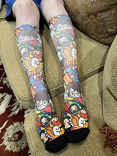 Harry Pottter Cartoon Collage Crew Socks - SHOE SIZE (8-13 Men) (5-10 women) Spoontiques Town Creek Trading Post - Free Shipping $50.00
