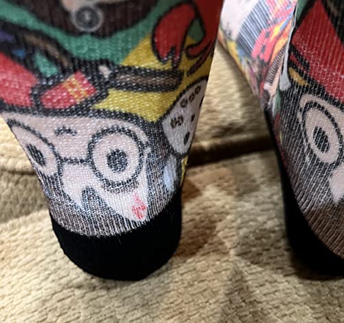 Harry Pottter Cartoon Collage Crew Socks - SHOE SIZE (8-13 Men) (5-10 women) Spoontiques Town Creek Trading Post - Free Shipping $50.00