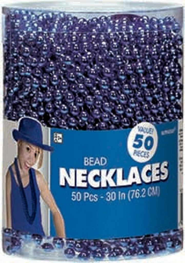30" Blue Metallic Bead Necklaces - (50 Count) amscan Town Creek Trading Post - Free Shipping $50.00