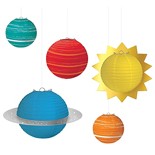 Blast Off - Space Themed Solar System - Planets and Sun - Paper Lanterns - 5ct amscan Town Creek Trading Post - Free Shipping $50.00