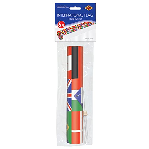 Printed International Flag Table Runner Party Accessory (1 count) (1/Pkg) Beistle Town Creek Trading Post - Free Shipping $50.00