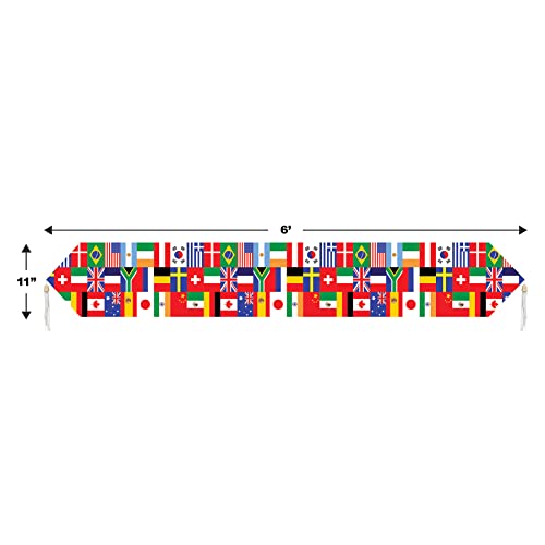 Printed International Flag Table Runner Party Accessory (1 count) (1/Pkg) Beistle Town Creek Trading Post - Free Shipping $50.00