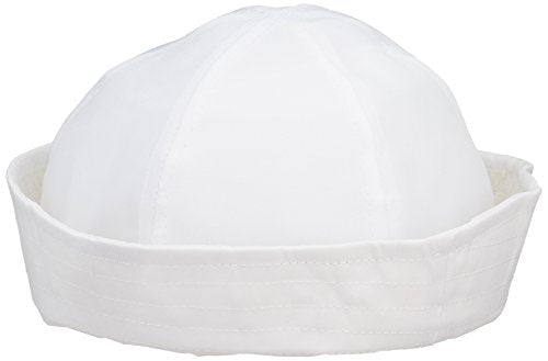 Rhode Island Novelty - White Sailor Hat, Made of Cotton, One Size Fits Most, 21" Circumference (4-Pack) US TOYS Town Creek Trading Post - Free Shipping $50.00