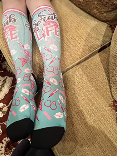 Scrub Nurse Crew Socks - SHOE SIZE (8-13 Men) (5-10 women) Spoontiques Town Creek Trading Post - Free Shipping $50.00