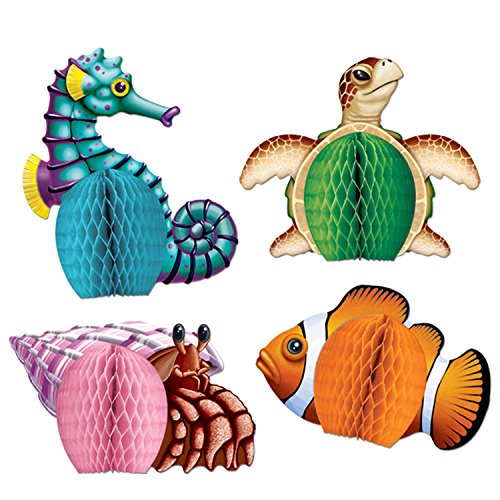 Sea Creatures Mini Centerpieces 5.5-Inch (4-Pcs) Beistle Town Creek Trading Post - Free Shipping $50.00