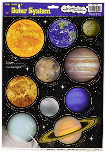 Solar System Peel 'N Place Party Accessory (1 count) (10/Sh) Beistle Town Creek Trading Post - Free Shipping $50.00