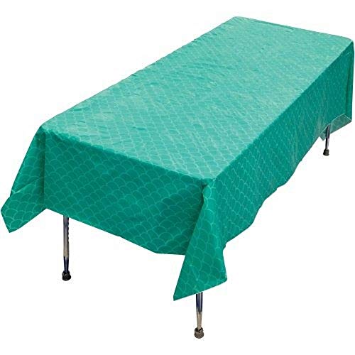 U.S. Toy Mermaid Scale Table Cover, Teal, 1 Count (Pack of 1) US TOYS Town Creek Trading Post - Free Shipping $50.00